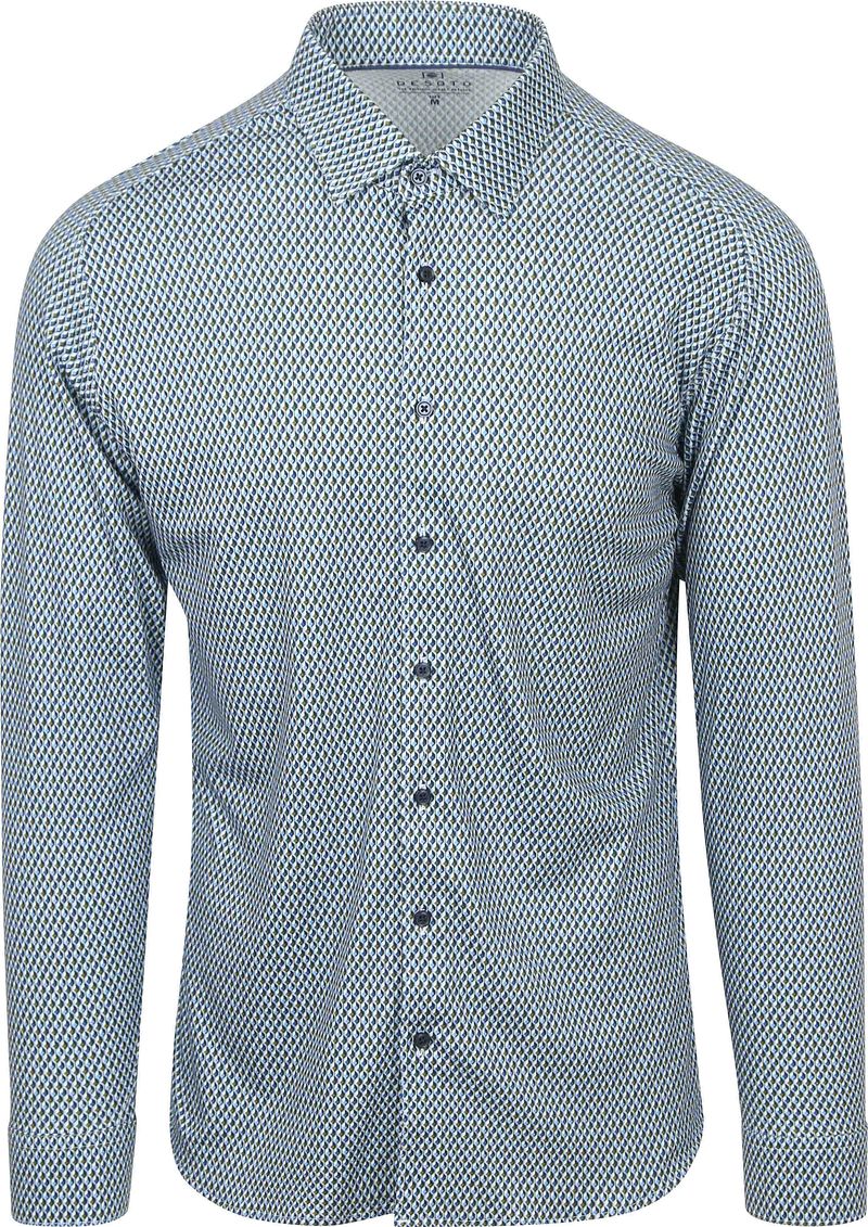 DESOTO Hemd Squares Grün Blau - Größe M günstig online kaufen