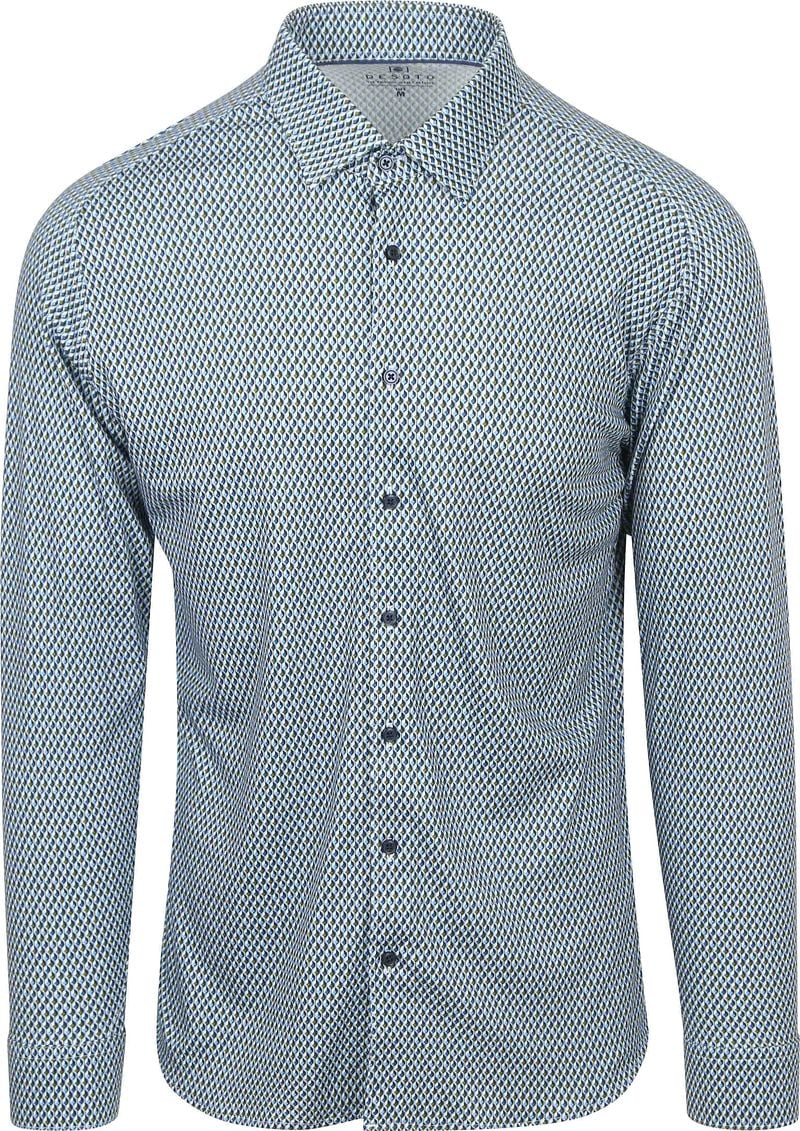DESOTO Hemd Squares Grün Blau - Größe L günstig online kaufen