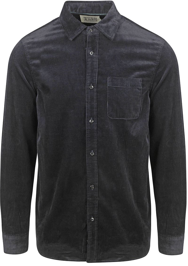 Scotch and Soda Solid Corduroy Hemd Schwarz - Größe XL günstig online kaufen