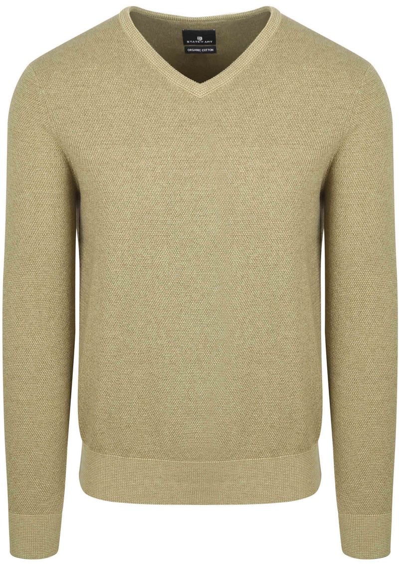 State of Art Trui Structure V-Neck Groen