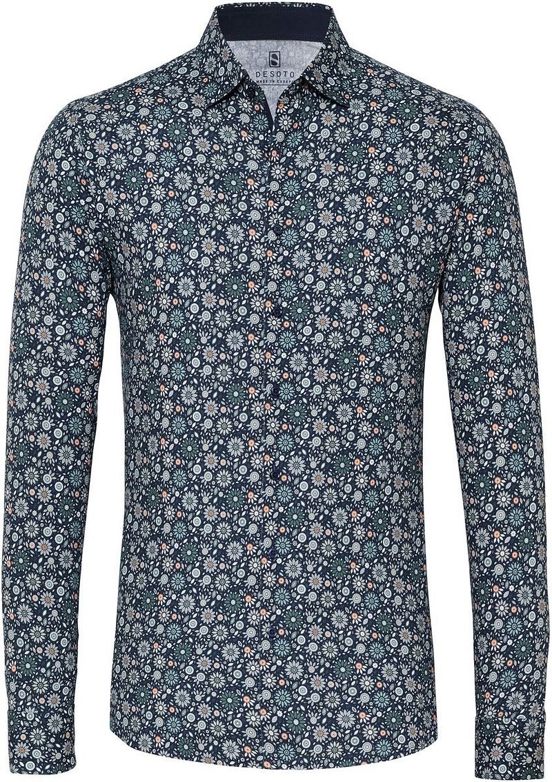 Desoto Chemise Fleurs Foncé Bleu Bleu foncé Multicoloré taille M