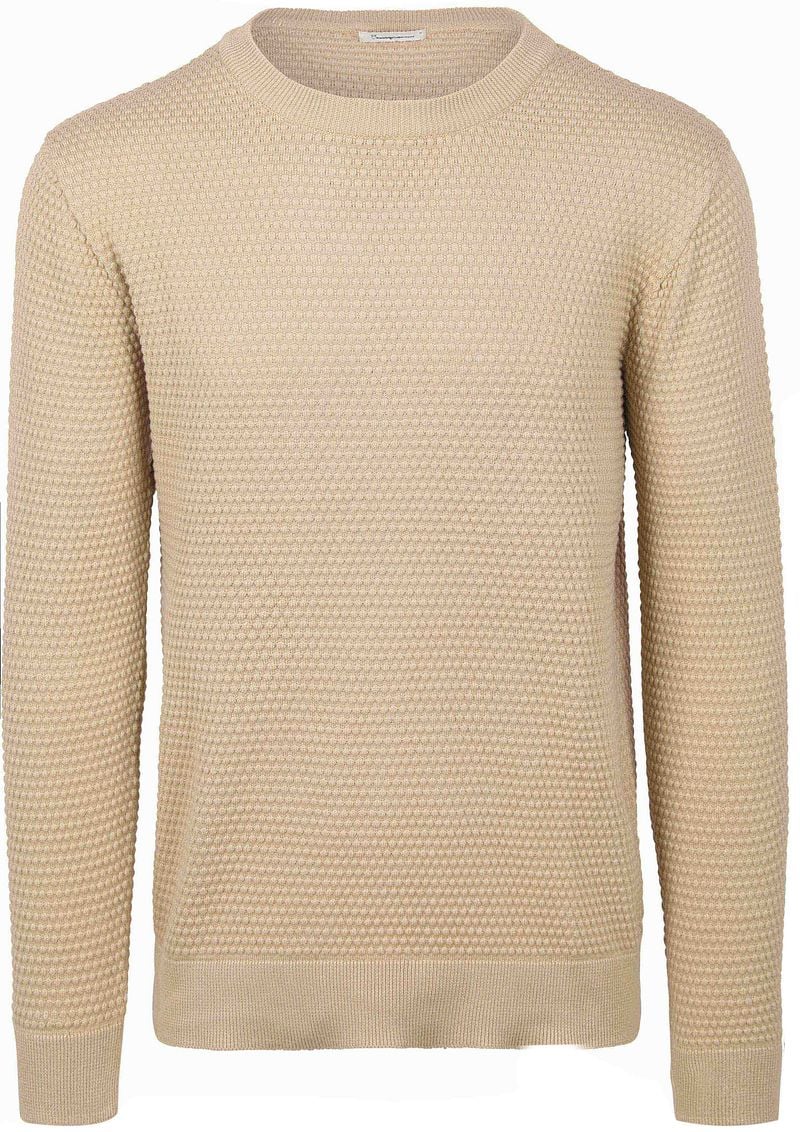 KnowledgeCotton Apparel Trui Bubble Knit Beige