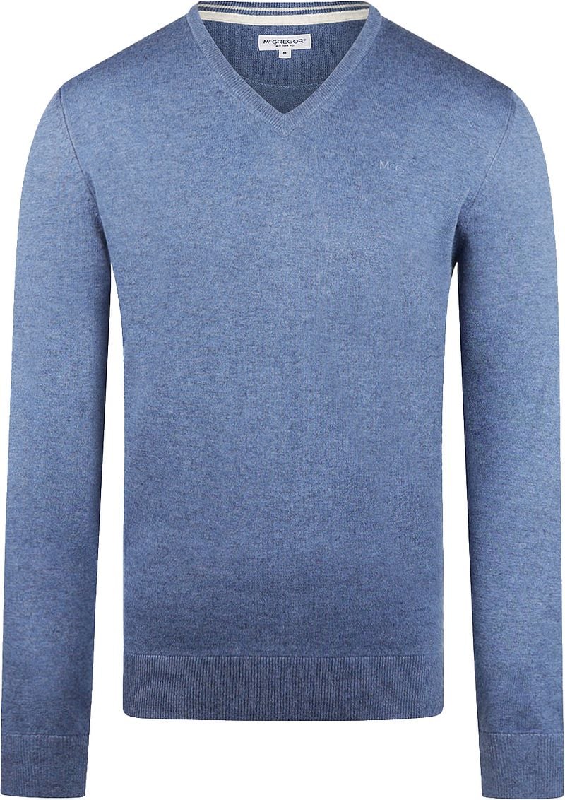 McGregor Pullover Merinowolle V-Ausschnitt Faded Blau - Größe XL günstig online kaufen