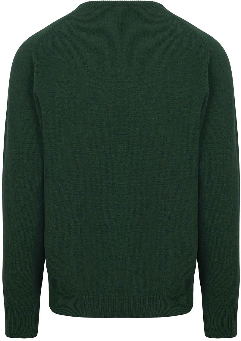 William Lockie V-Ausschnitt Pullover Lammwolle Tartan Dunkelgrün - Größe XX günstig online kaufen