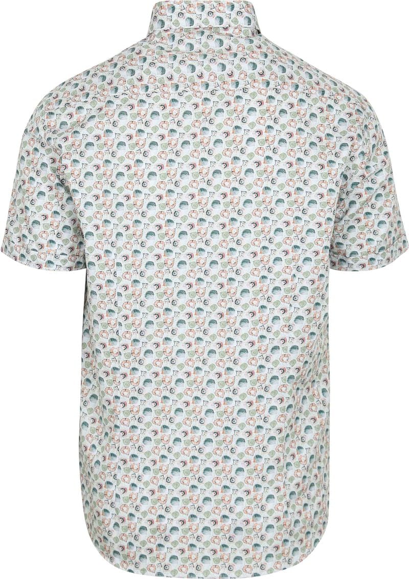 State of Art Short Sleeve Overhemd Print Twill Lichtblauw