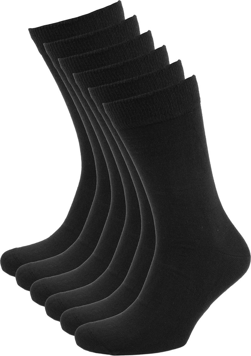 Suitable Chaussettes Lot de 6 paires Coton Bio  Noir taille 42-46