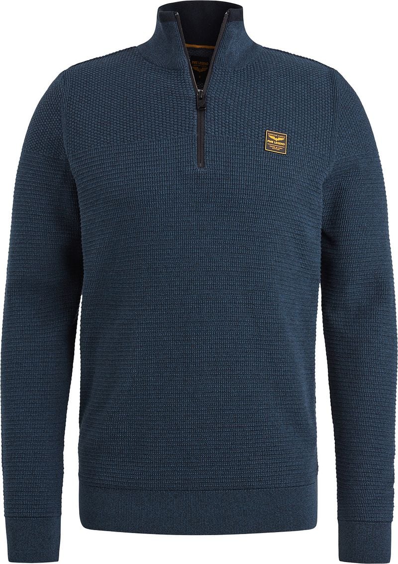 PME LEGEND Heren Truien & Vesten Half Zip Collar Cotton Mouline Donkerblauw