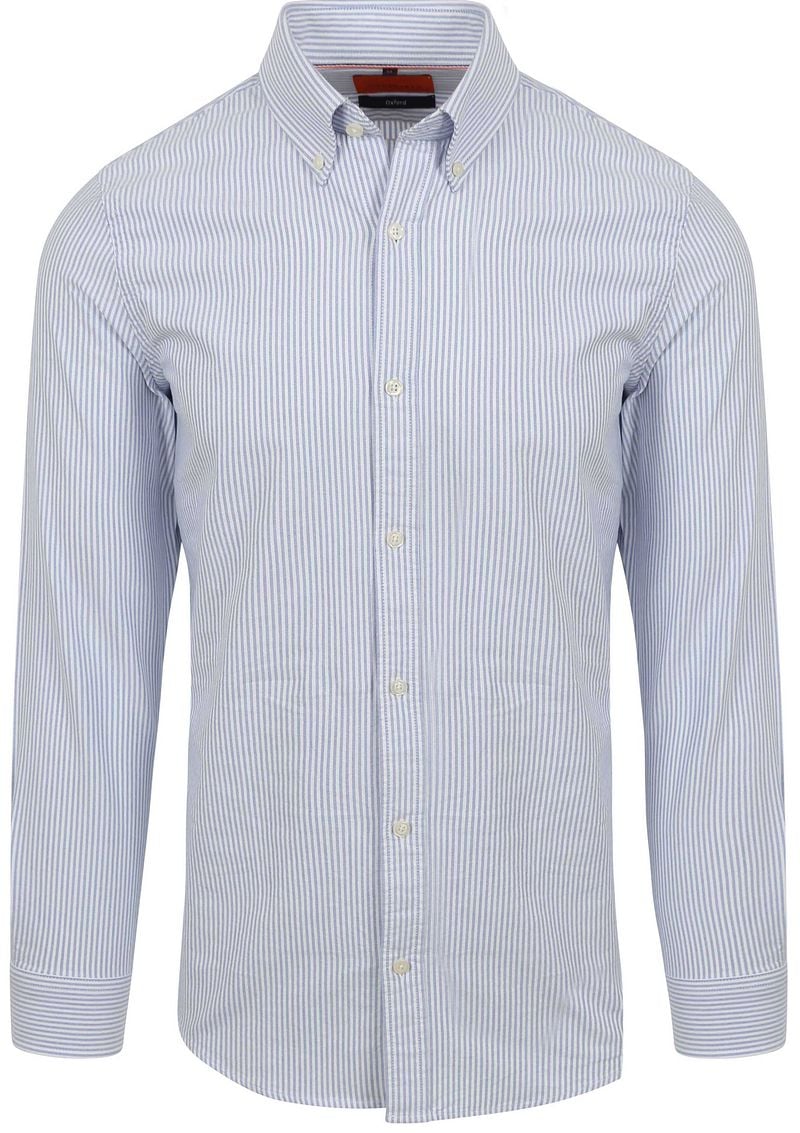 Suitable Overhemd Lange Mouw Overhemd Oxford Strepen Lichtblauw