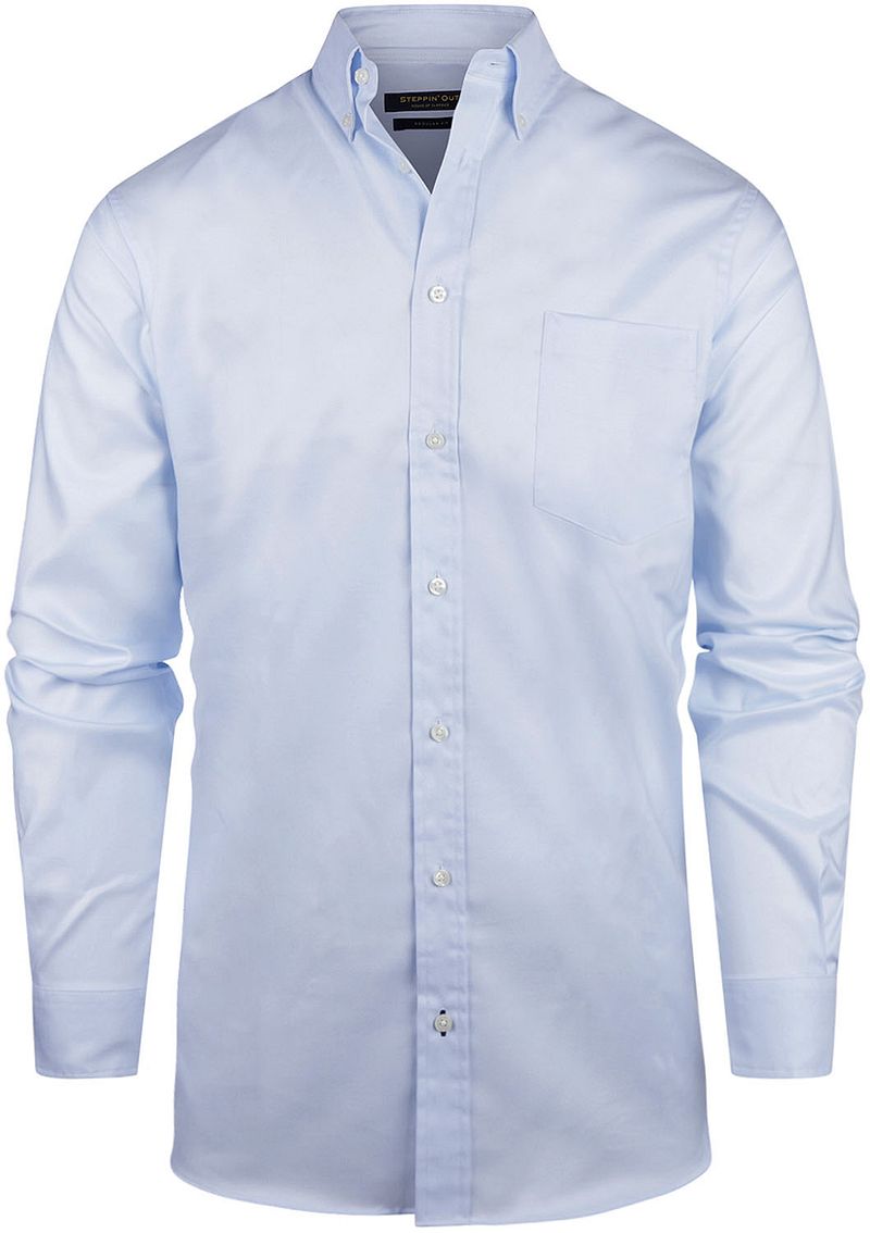 Steppin' Out Overhemd Twill Lichtblauw