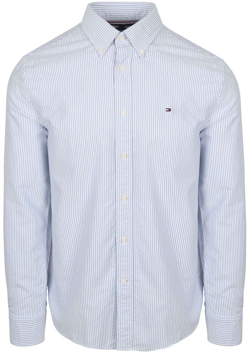 Tommy Hilfiger Oxford Hemd Streifen Hellblau  - Größe S günstig online kaufen