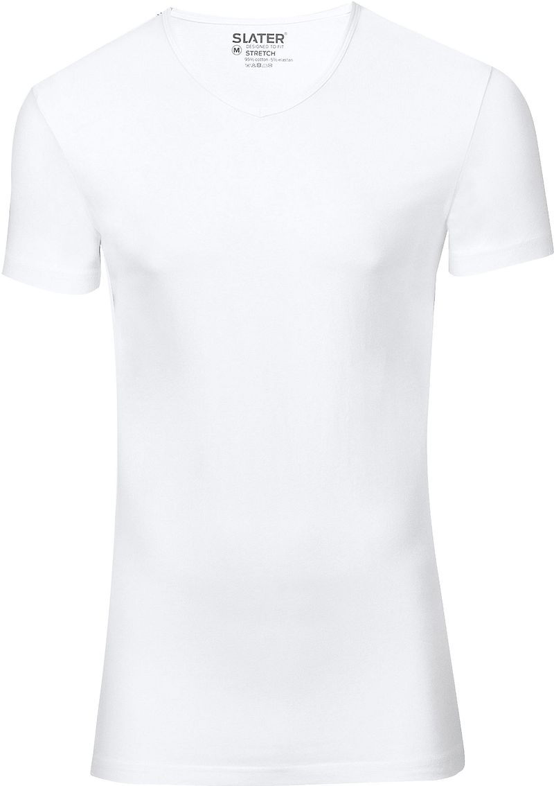 Slater 2er-Pack Stretch V-Ausschnitt T-shirt Weiß - Größe L günstig online kaufen