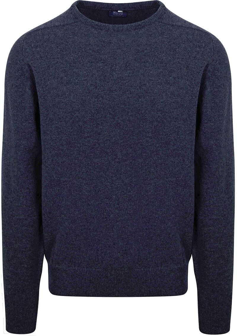 William Lockie Pullover Lamswol Indigo Melange