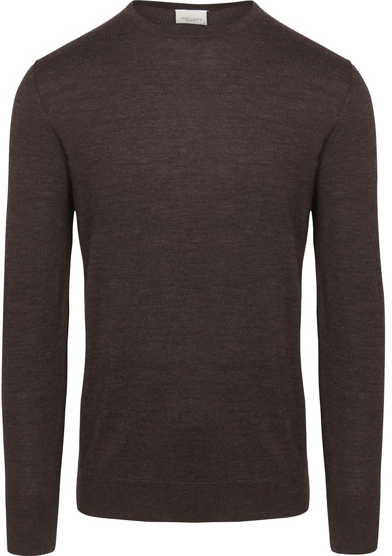 PROFUOMO Heren Truien & Vesten Pullover Crewneck Bruin