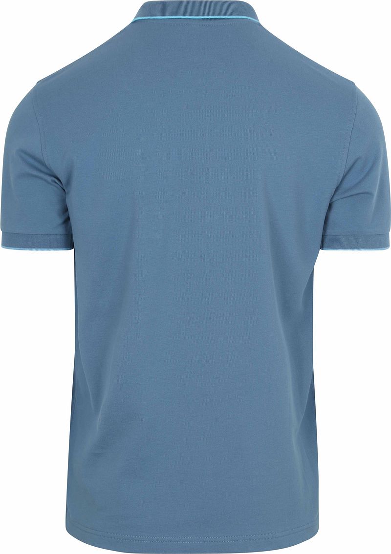 Sun68 Poloshirt Small Stripe Collar Avio Blauw