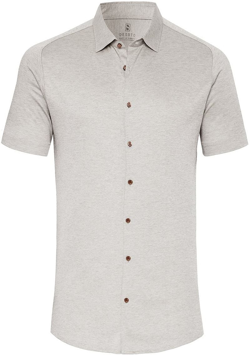 Desoto Overhemd Lange Mouw Short Sleeve Jersey Overhemd Beige
