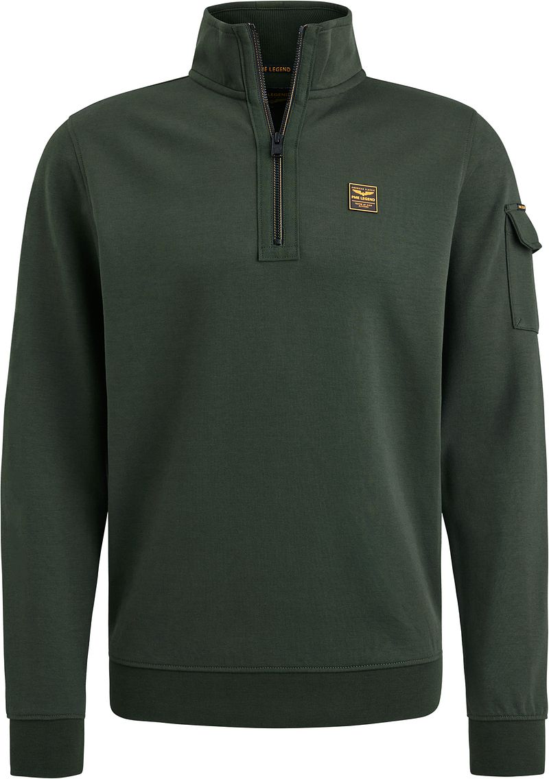 PME LEGEND Heren Truien & Vesten Half Zip Collar Interlock Jersey Groen