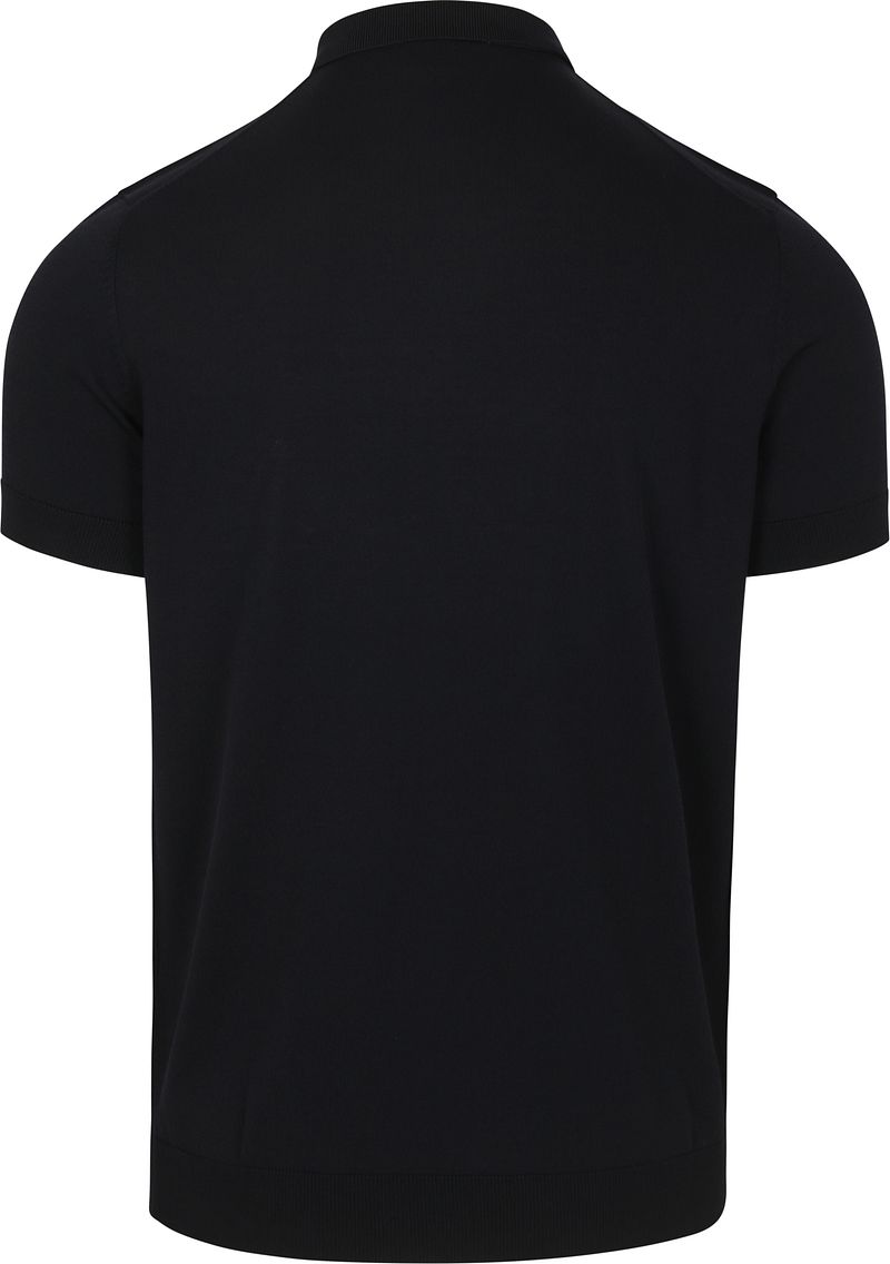 Suitable Knitted Half Zip Poloshirt Navy - Größe M günstig online kaufen