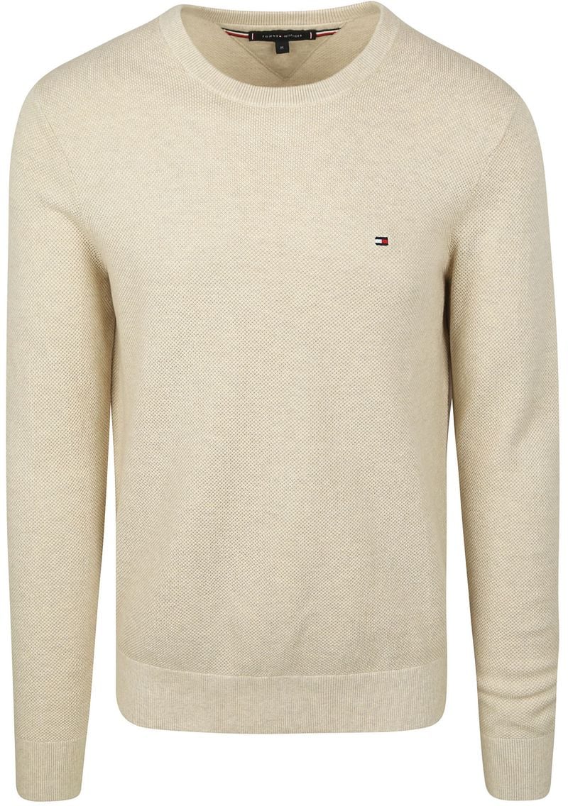 Tommy Hilfiger Structure Pullover Beige - Größe L günstig online kaufen