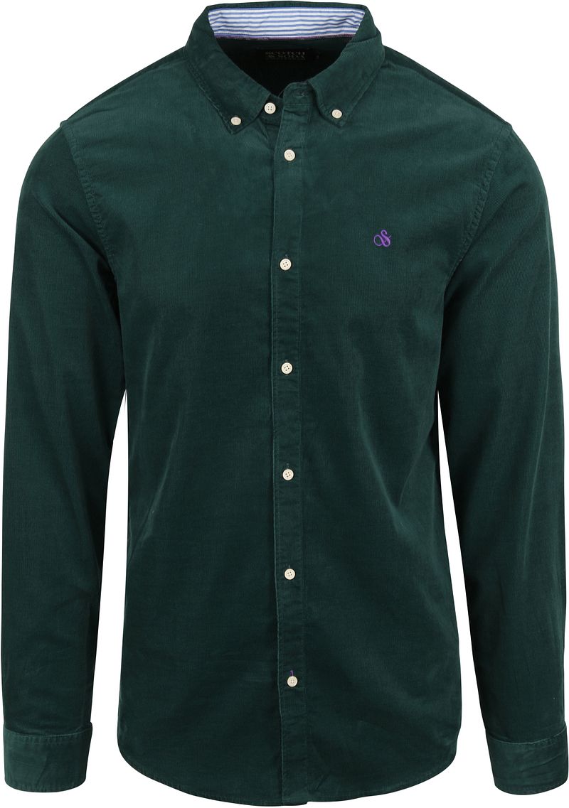 Scotch and Soda Chemise Foncé Corduroy  Vert foncé Vert taille S