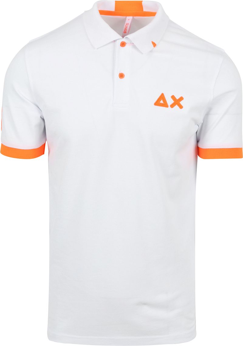 Sun68 Fluorescerend Logo Polo in Wit White Heren