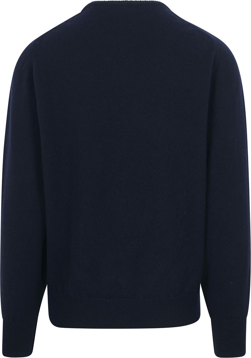 William Lockie O-Auschnitt Pullover Lammwolle Dunkelblau - Größe S günstig online kaufen