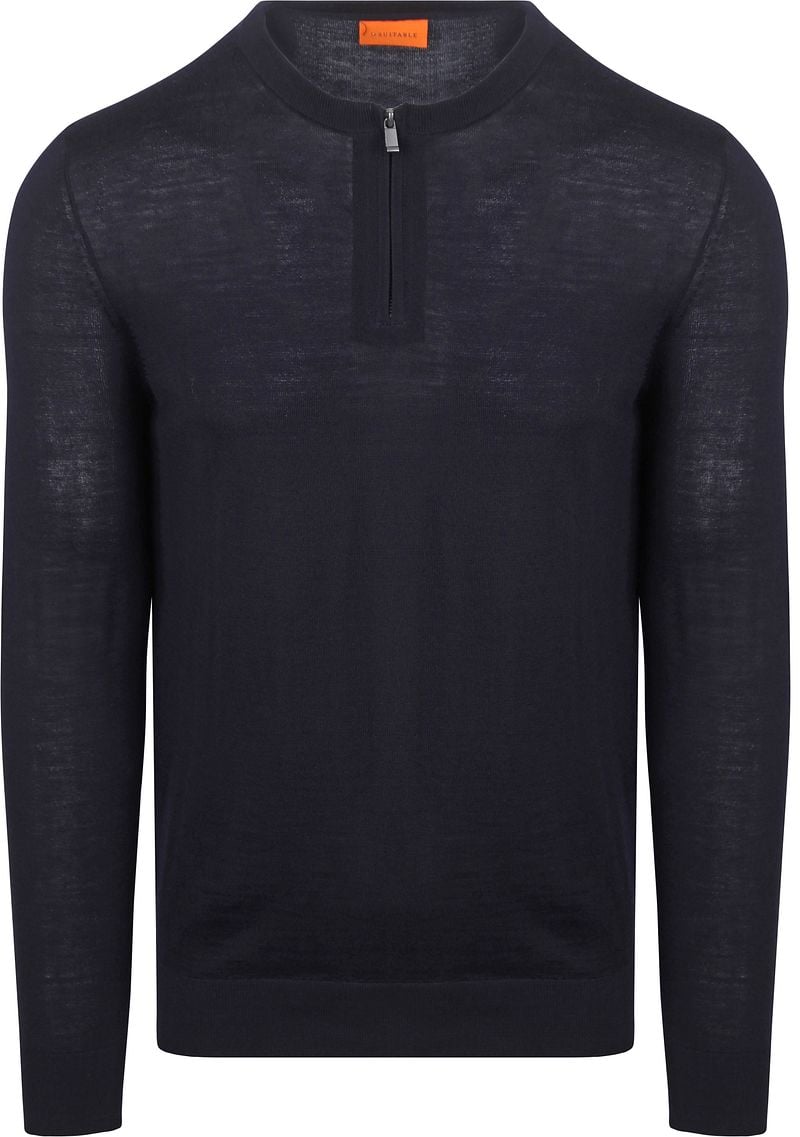 Suitable Crew Zip Merino Navy
