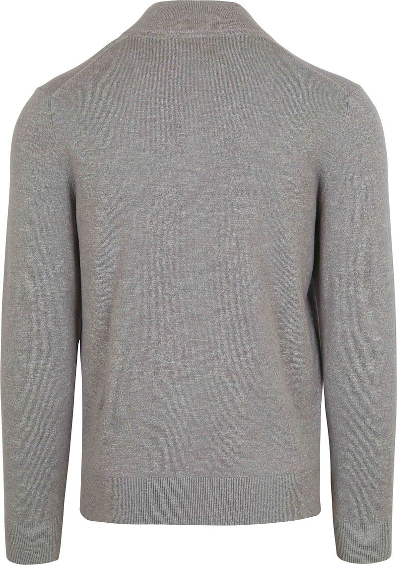 Suitable Slub Yarn Half Zip Trui Grijs