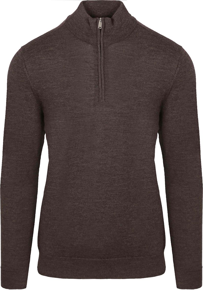 PROFUOMO Heren Truien & Vesten Pullover Half Zip Bruin