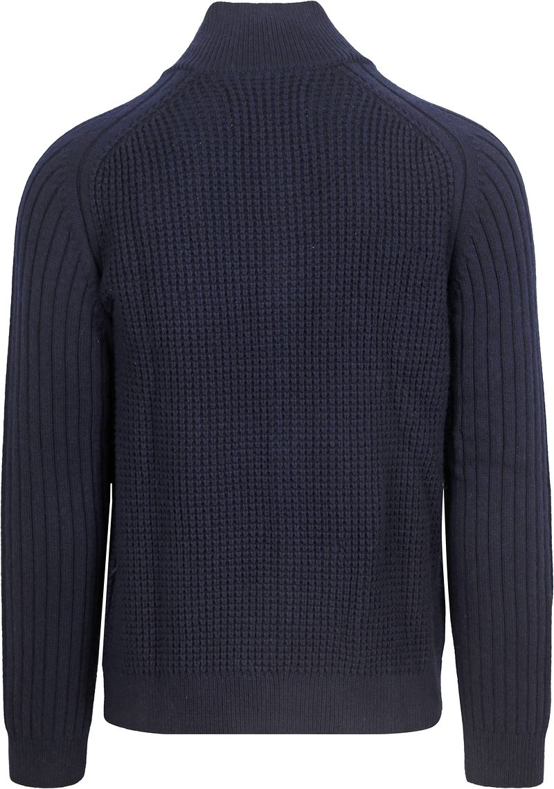 Gant Vest Wool Blend Structuur Navy