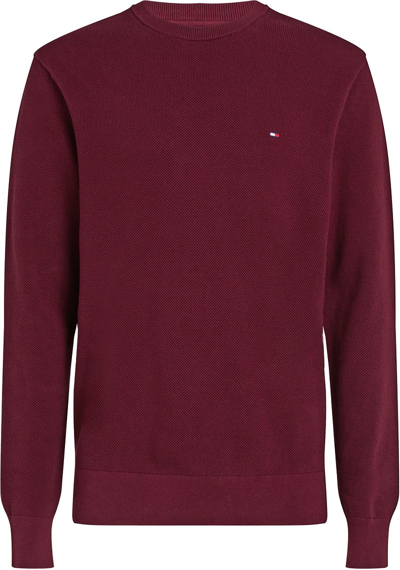 Tommy Hilfiger Structure Pullover Bordeaux Rot - Größe XL günstig online kaufen