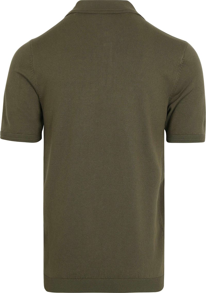 No Excess Knitted Poloshirt Olijfgroen