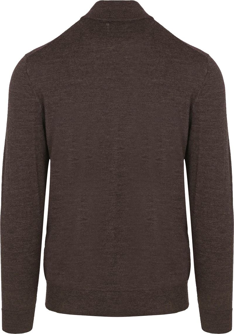 Profuomo Half Zip Pullover Merinowolle Dunkelbraun - Größe XL günstig online kaufen