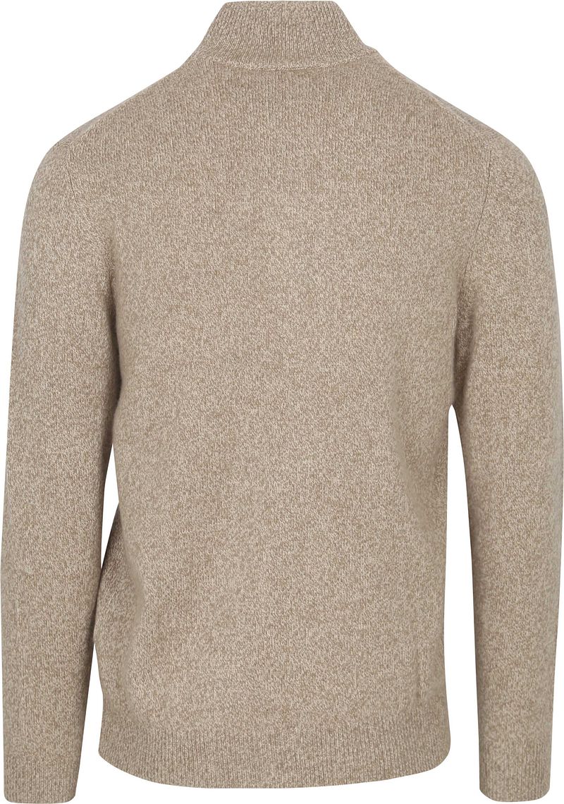 Profuomo Half Zip Pullover Lamswol Melange Beige