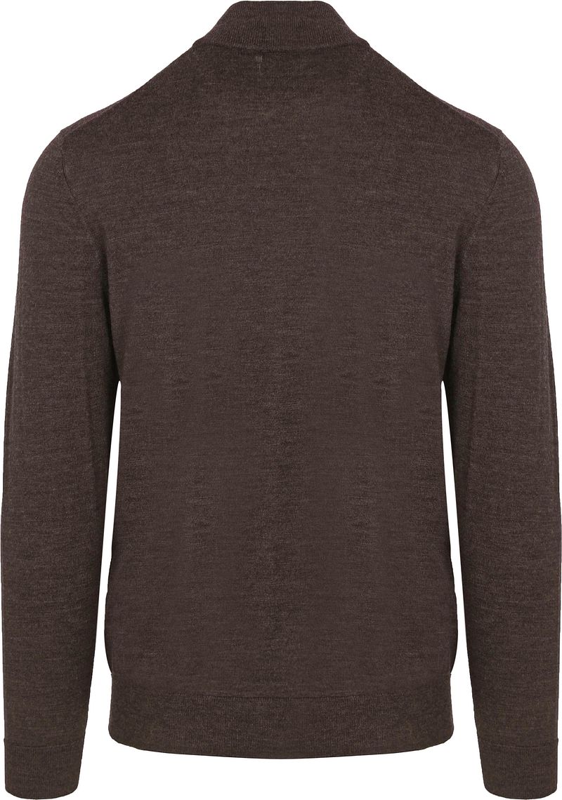 Profuomo Half Zip Pullover Merinowolle Dunkelbraun - Größe XXL günstig online kaufen