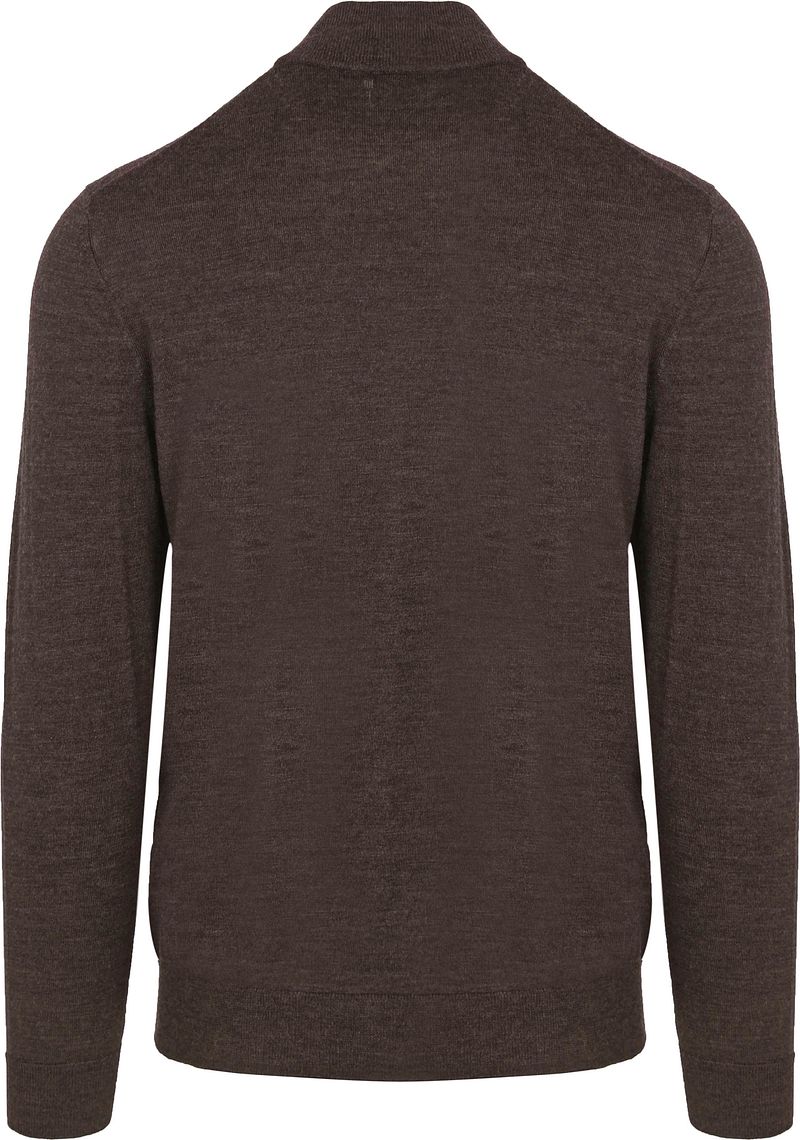 Profuomo Half Zip Pullover Merinowolle Dunkelbraun - Größe S günstig online kaufen