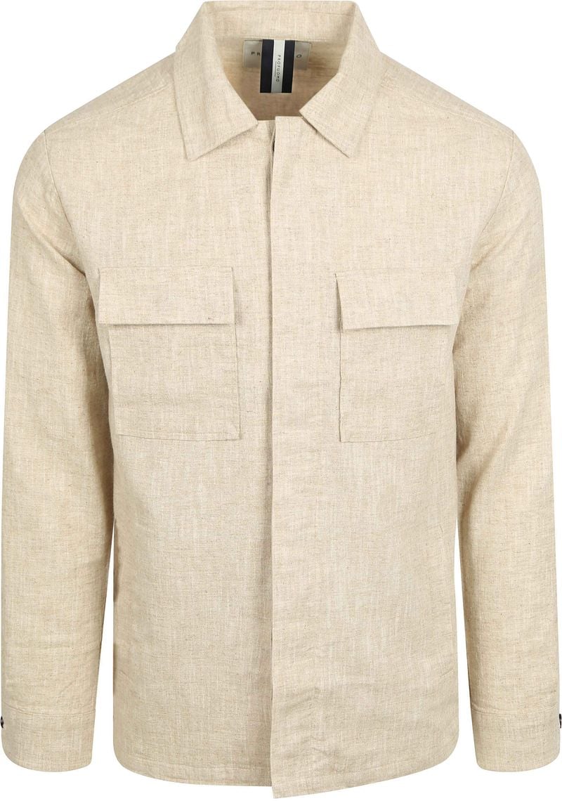 PROFUOMO Heren Overshirts Overshirt Cotton Linen Zand