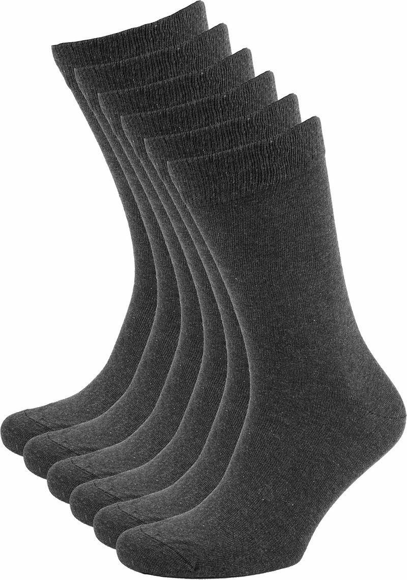 Suitable Chaussettes Lot de 6 paires Coton Bio Anthracite Gris taille 42-46