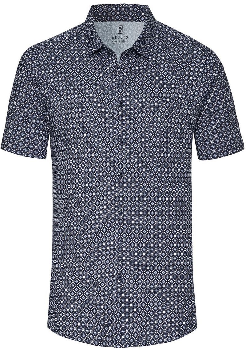 Desoto Short Sleeve Jersey Overhemd Print Navy