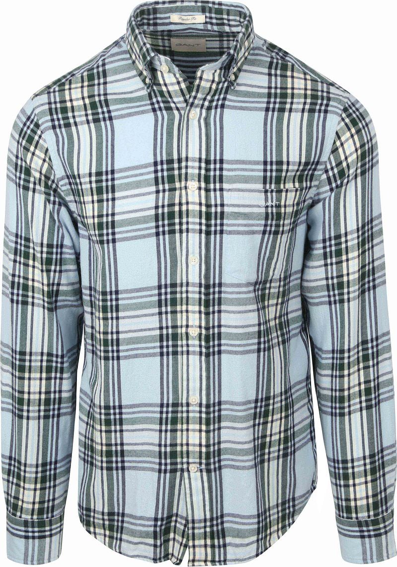 Gant Hemd Flanell Kariert Blau - Größe XL günstig online kaufen