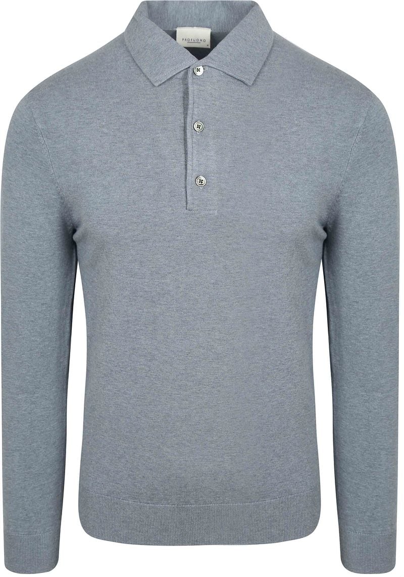 Profuomo Longsleeve Poloshirt Luxury Basic Blau - Größe L günstig online kaufen