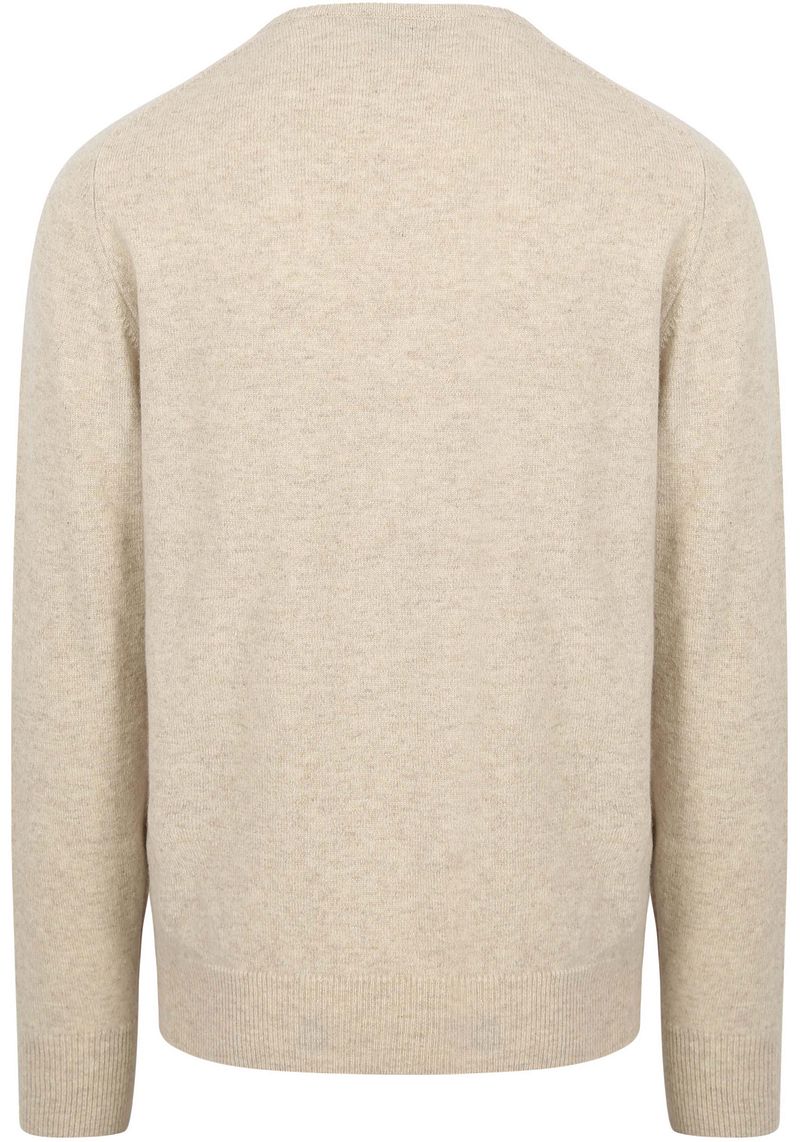 William Lockie O-Auschnitt Pullover Lammwolle Beige - Größe XL günstig online kaufen