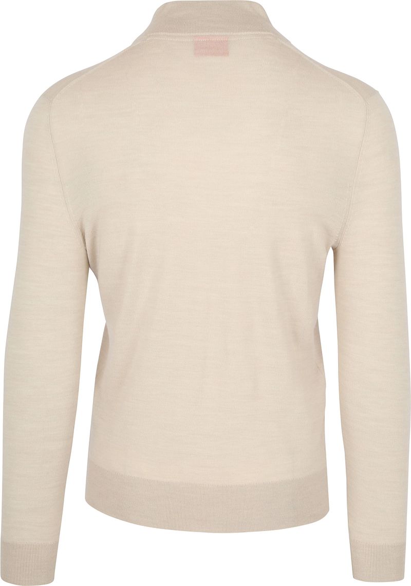 Suitable Merino Half Zip Trui Ecru