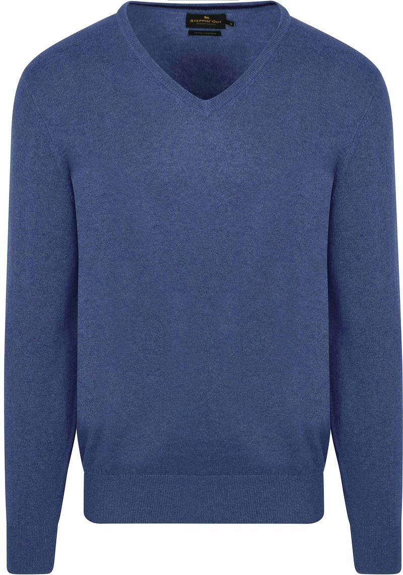 Steppin' Out Pullover Cashmere V-Ausschnitt Kobaltblau - Größe M günstig online kaufen