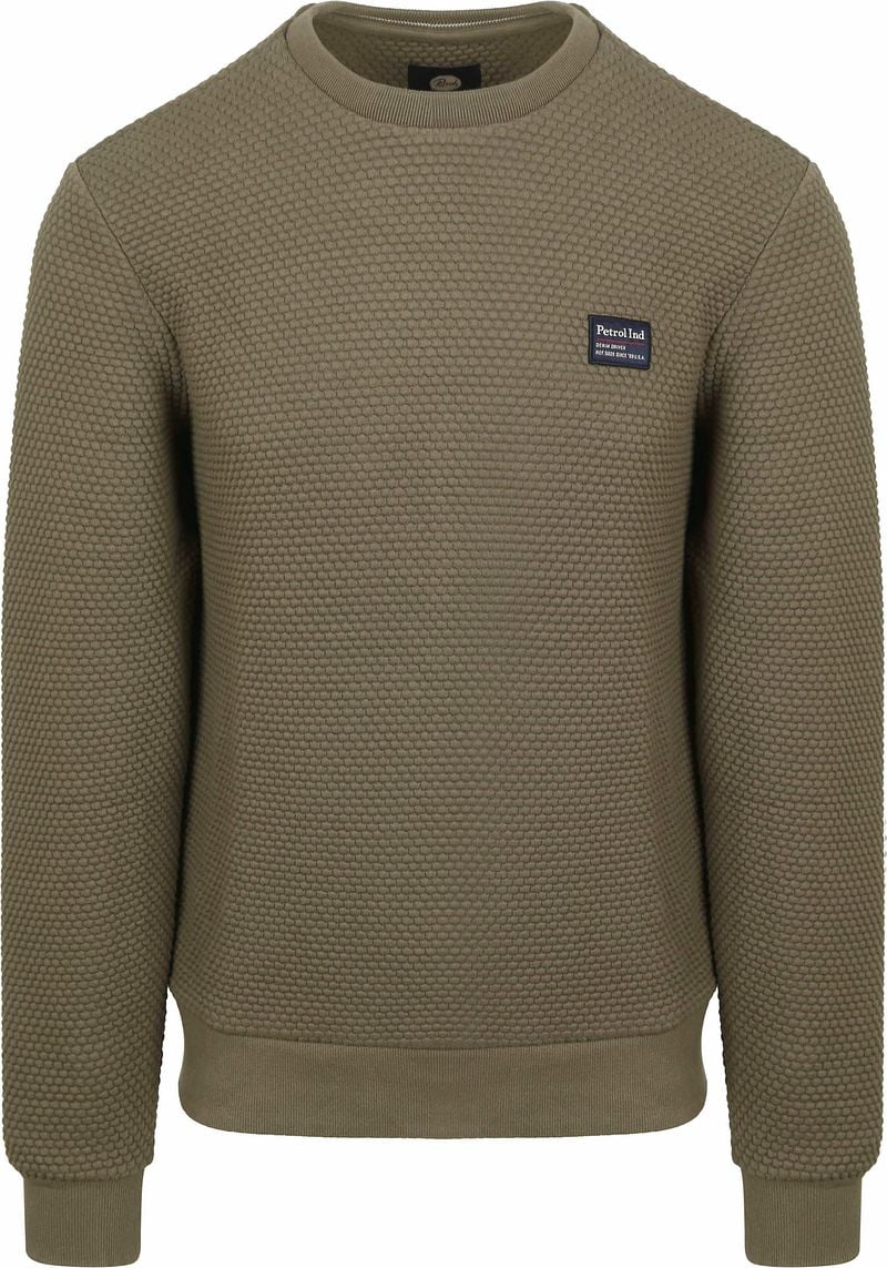 Petrol Pullover Structure Olive - Größe XL günstig online kaufen