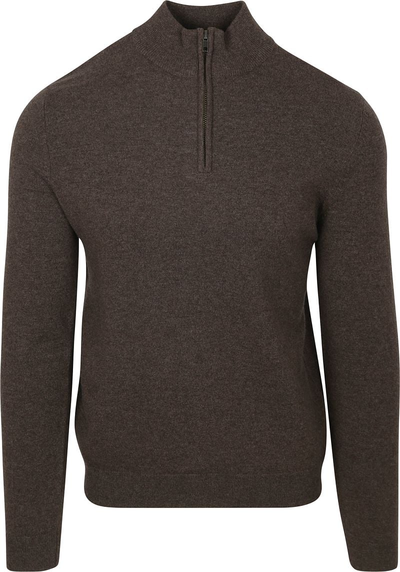 Steppin' Out Half Zip Pullover Merinowolle Braun - Größe L günstig online kaufen