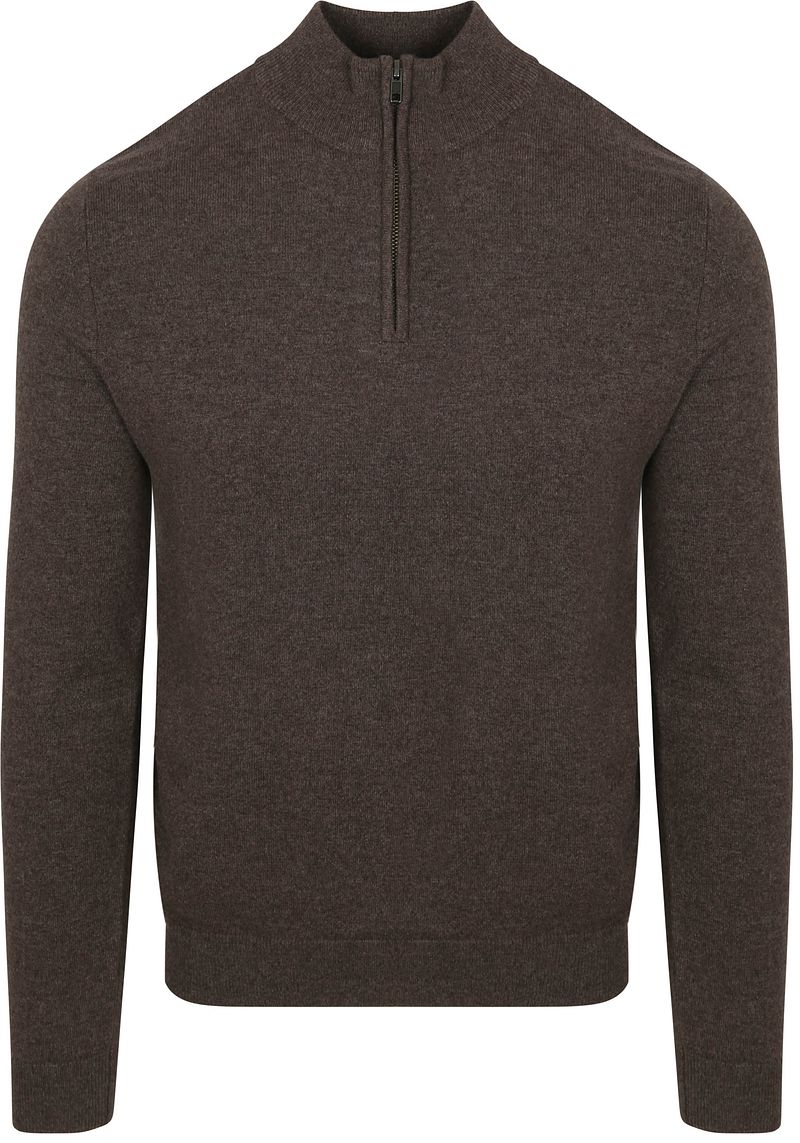Steppin' Out Half Zip Pullover Merinowolle Braun - Größe 3XL günstig online kaufen