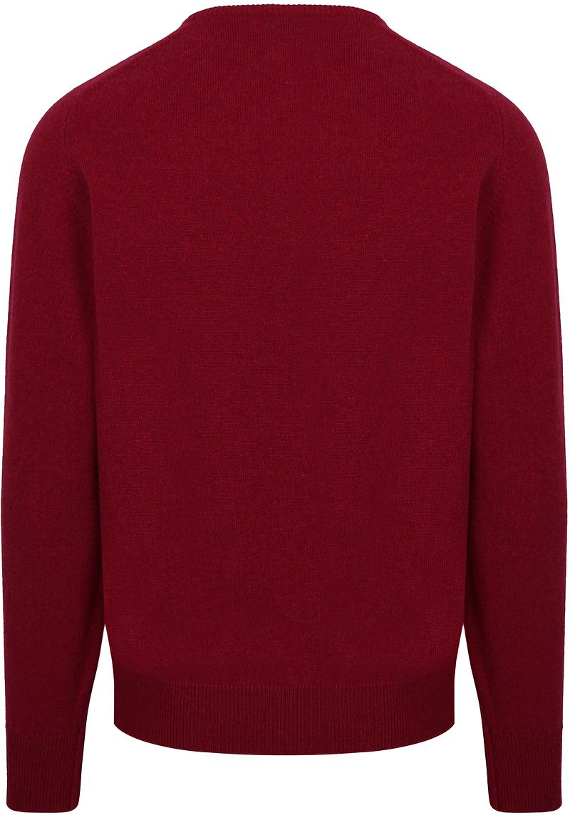 William Lockie V-Auschnitt Pullover Lambswool Bordeaux - Größe XXL günstig online kaufen