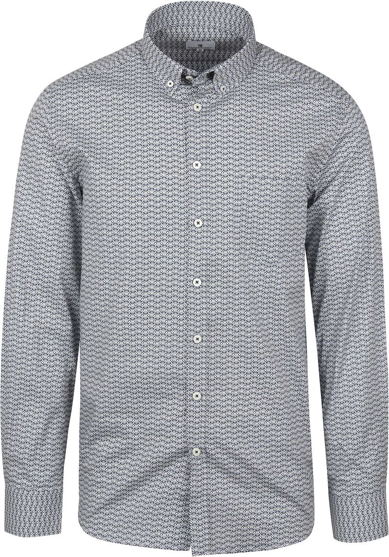 State of Art Chemise Impression Bleu Gris taille L