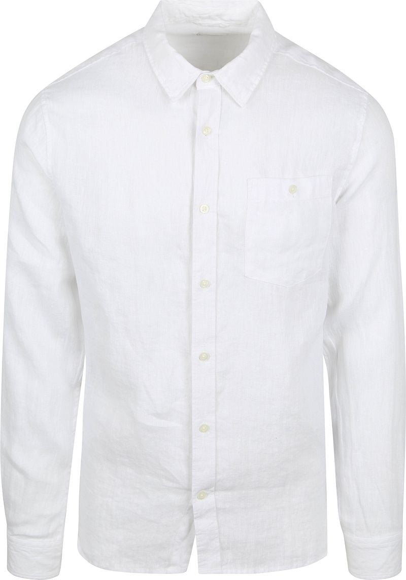KnowledgeCotton Apparel Overhemd Linnen Wit
