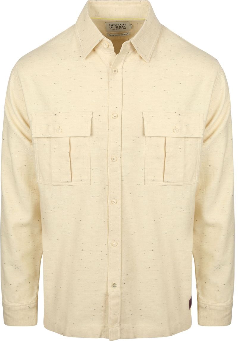 Scotch and Soda Melange Overshirt Beige - Größe M günstig online kaufen